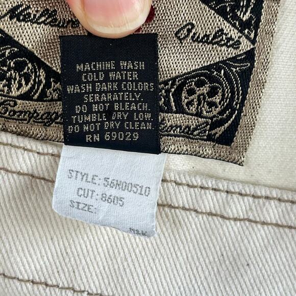 Express Women's Vintage Y2K Era Cream Shortalls Size M - Picture 7 of 7